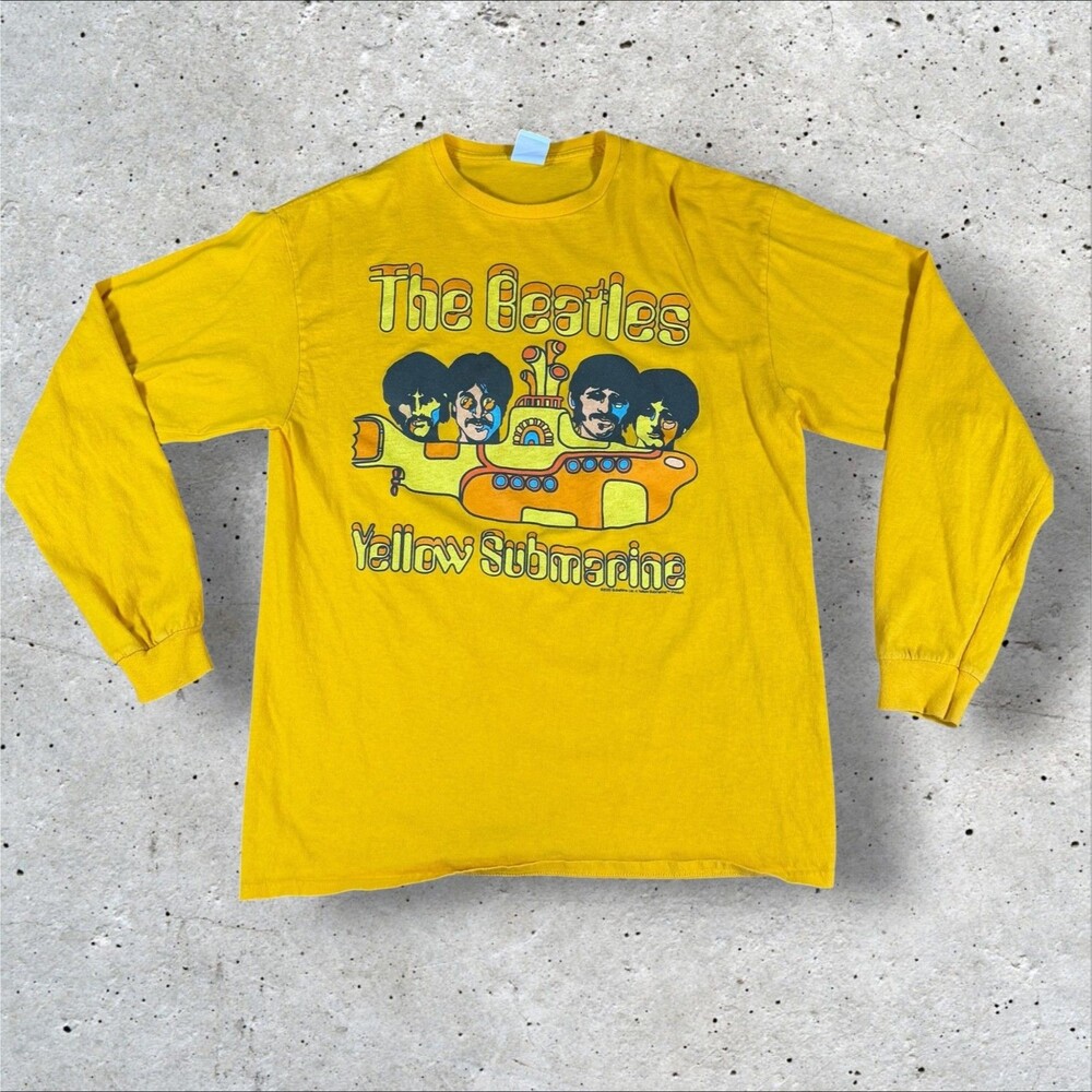 The Beatles Yellow Submarine Long Sleeve Shirt Mens Medium M Junk Food Vintage